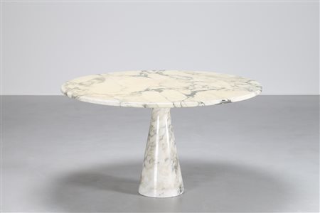 MANGIAROTTI ANGELO (n. 1921) Tavolo rotondo in marmo tornito e piano...
