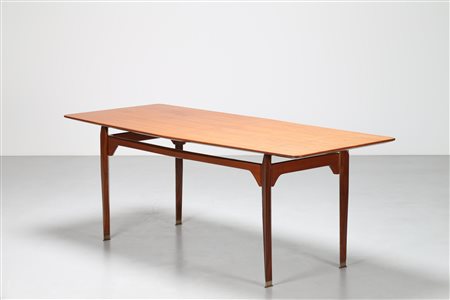 PARISI ICO (1916 - 1996) Raro tavolo in teak e ottone, 1960. legno di teak e...