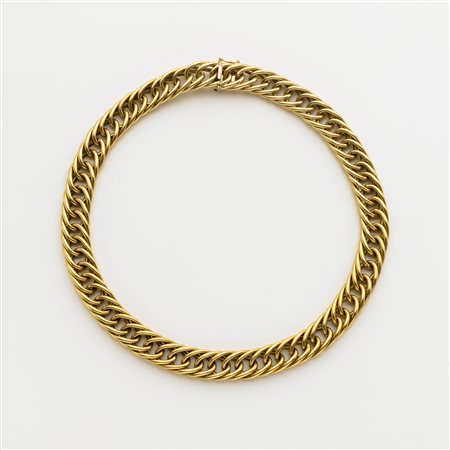 Collier in oro giallo a maglia intrecciata lungh. cm 43 g. 53,70 Link chain...