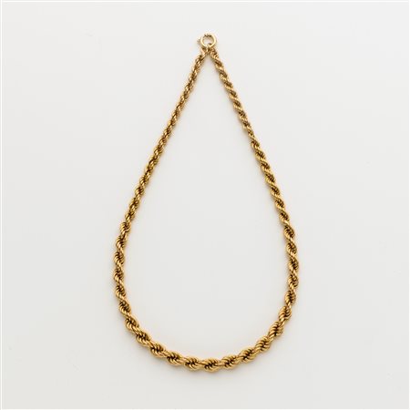 Collier a torchon in oro giallo scalato g. 27,70 lungh. cm 44,50 Torchon link...