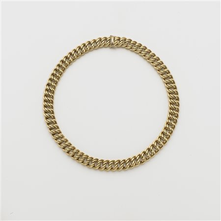 Collier in oro giallo g. 57,70 lungh. cm 45 h cm 1,2 Gold link chain necklace