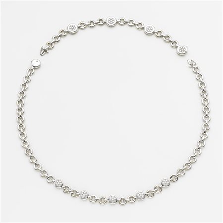 SCHREIBER MILANO Demi-parure collier e bracciale in oro bianco con pavÈ di...