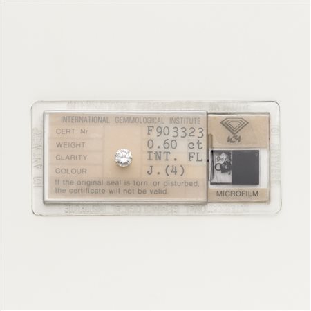 Diamante rotondo taglio a brillante moderno europeo di ct 0.60 purezza IF...