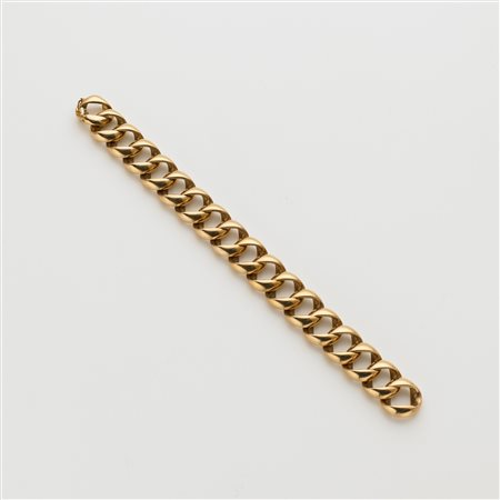 Bracciale a catena in oro giallo misure: lungh. cm 21 h cm 1,65, g. 119,40...