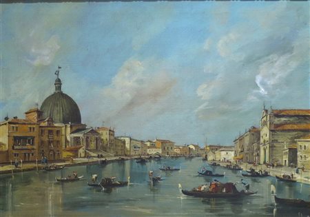 Dipinto olio su tela cm. 50,7x70 raff "Venezia" 1930 ca.