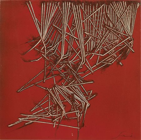 Emilio Scanavino, Genova 1922 - Milano 1986, Tramature, 1979, Olio su tela...