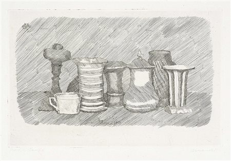 Giorgio Morandi, Bologna 1890 - 1964, Natura morta con la tazzina bianca a...