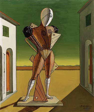 Giorgio de Chirico, Volos 1888 - Roma 1978, Trovatore, 1973 ca., Olio su...