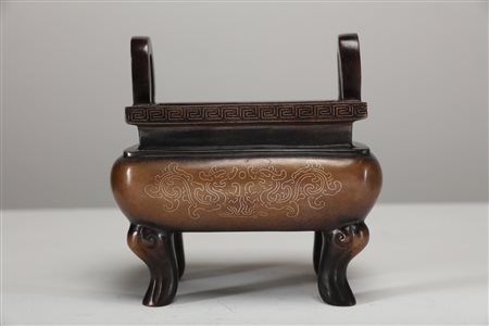 Arte Cinese Incensiere in bronzo marcato Xuande Cina, dinastia Qing, XVIII -...