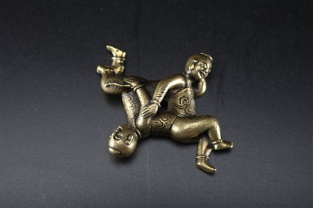 Arte Cinese Piccolo gioco in bronzo Cina, dinastia Qing, fine XVIII - inizio...