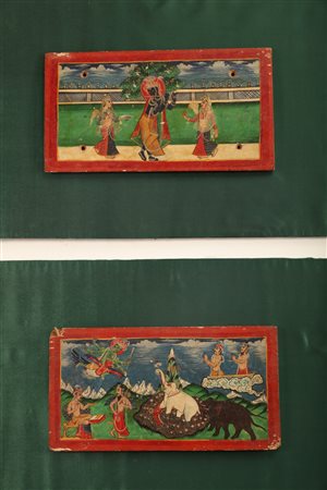 Arte Himalayana Due copertine di libro Nepal, XIX secolo. -. Cm 53,00 x...