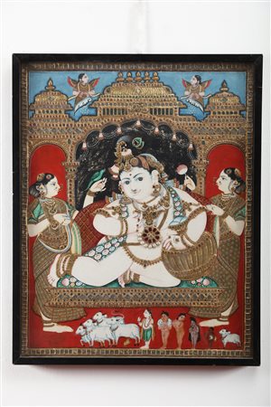 Arte Indiana Figura devozionale di Krishna India Meridionale, Tamil Nadu,...