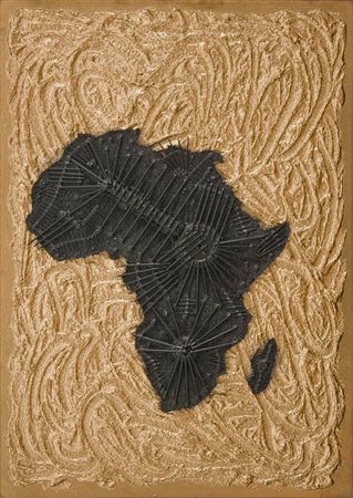 Marco Recchia Africa - 2008 tecnica mista e applicazione su tavola cm. 70x50...