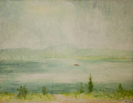 Angelo Del Bon - Lago maggiore - 1936 olio su tela cm. 50x65 Firma in basso a...