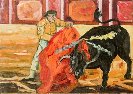 Saverio Terruso Corrida - olio su tela cm 50x70 Firma in basso a dx....