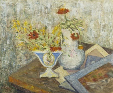 Enrico Bordoni Altare 1906 1969, Fiori secchi, 1940 Olio su tela, cm. 50x60...