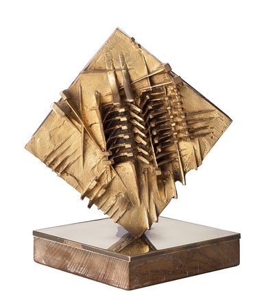 Arnaldo Pomodoro (Morciano Di Romagna 1926 - 0) "Romboide" 1977 scultura in...