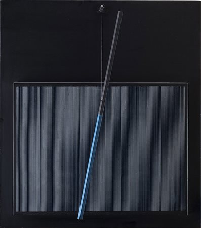 Jesus Rafael Soto (Bolivar 1923 - Parigi 2005) "Inclinè Bleu et Noir" 1966...