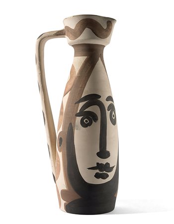 Pablo Picasso (Malaga 1881 - Mougins 1973) "Vase visage" brocca in ceramica,...