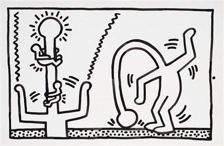 Keith Haring (Reading 1958 - New York 1990) "Senza titolo" 1983 inchiostro su...