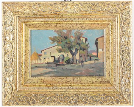 DOMENICI CARLO (1898 - 1981) Paesaggio. Olio su tavola. Cm 23,50 x 16,00....