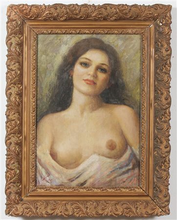 TORO ATTILIO (1892 - 1982) Figura femminile. Olio su tavola. Cm 38,50 x...