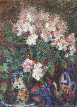 LIONNE ENRICO (1865 - 1921) Natura morta di fiori. Olio su tela. Cm 60,00 x...