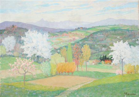 ROVERO GIOVANNI (1885 - 1971) Paesaggio. Olio su tela. Cm 70,00 x 49,50....