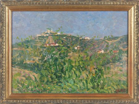 GALLOTTI ALESSANDRO (1879 - 1961) Montù Beccaria. Olio su tavola. Cm 47,00 x...