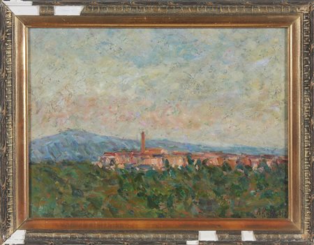 GALLOTTI ALESSANDRO (1879 - 1961) Paesaggio. Olio su tavola. Cm 47,00 x...