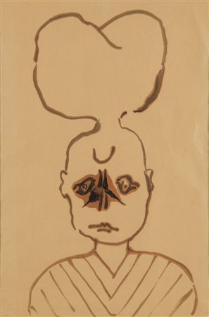 Francesco Clemente (1952), Senza titolo, 1980, Tempera su carta, cm 22x33...