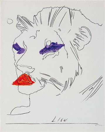 Andy Warhol (1928-1987), Lion, 1974, Litografia off set, cm 28x21...