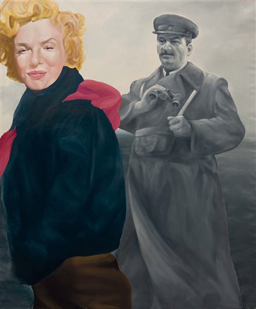 Gian Marco Montesano (1949), Le regard de l'histoire 1998, olio su tela, cm...