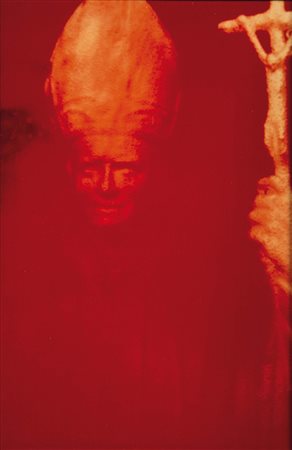 Andres Serrano (1950), Red Pope 1990, C-print, cm 29,5x20 cad. (trittico)...