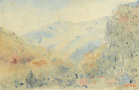 Umberto Lilloni (1898-1980), Bardonecchia, 1949, olio su tela, cm 27x40...