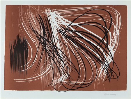 Hans Hartung (1904-1989), Senza titolo, litografia originale, cm.39x58,su...