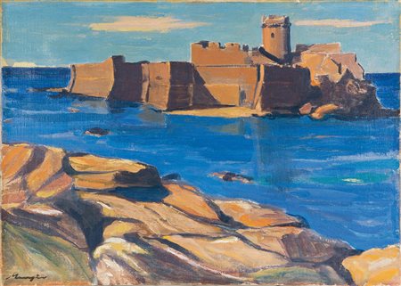 Francesco Menzio (1899-1979), Punta della Costella, anni 40, olio su tela, cm...