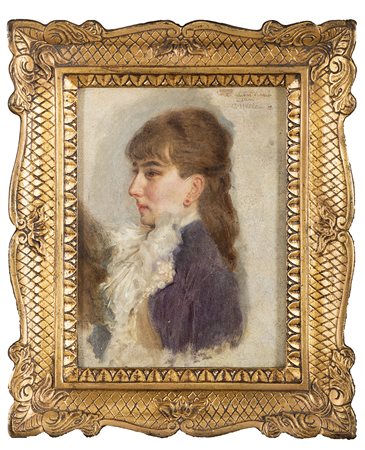 CARL VON DER HELLEN Att.a., Dremen 1843 - 1902, Ritratto di donna , Olio su...
