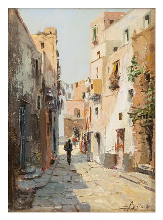 EZELINO BRIANTE, Napoli 1901 - Roma 1971, Capri 1932, Olio su tavoletta cm 18...
