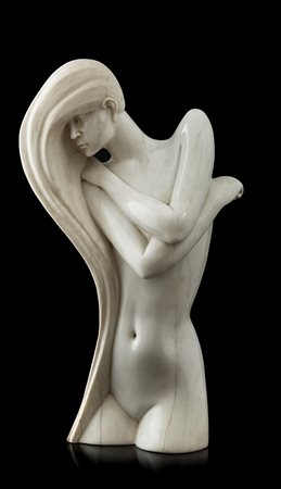 RENATO BARISANI, Napoli 1918 - 2011, Donna con lunghi capelli 1957, Scultura...