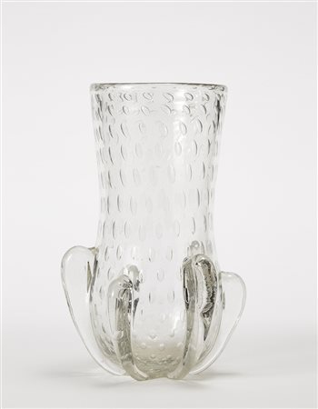 Ercole Barovier (1889-1974) (attribuito) Grande vaso in vetro incolore a...