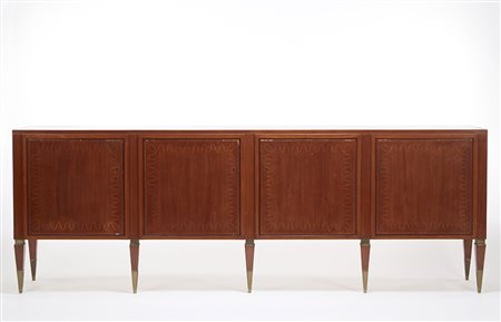 Paolo Buffa (Milano 1903 - 1970) Grande credenza a quattro ante intarsiata a...