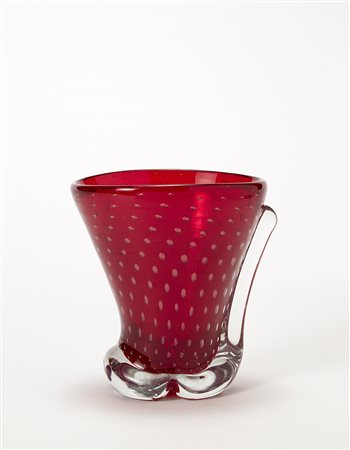 Carlo Scarpa (Venezia 1906 -Sendai 1978) (disegno di) Vaso in vetro...