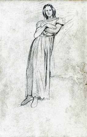 NINO COSTA Roma 1856 - Marina di Pisa 1903 Figura di donna a braccia...