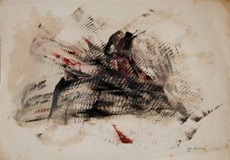 Yasuo Sumi Early Gutai Sketch 10 - 1955 inchiostro su carta cm. 24x35...