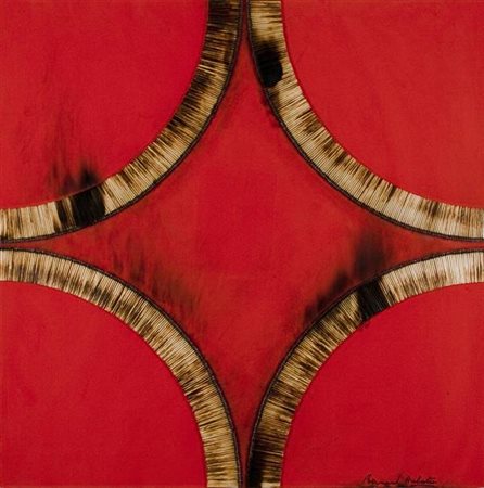 Bernard Aubertin Senza titolo - 2011 fiammiferi bruciati su tavola cm. 70x70...