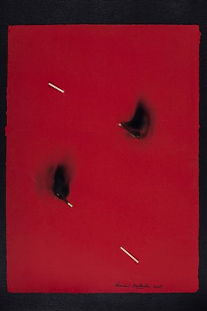 BERNARD AUBERTIN (1934-2015)Papier Rouge Brul&eacute;, 2009 Fiammiferi su...