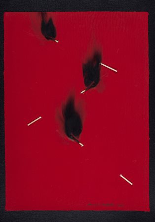 BERNARD AUBERTIN (1934-2015)Papier Rouge Brul&eacute;, 2009 Fiammiferi su...