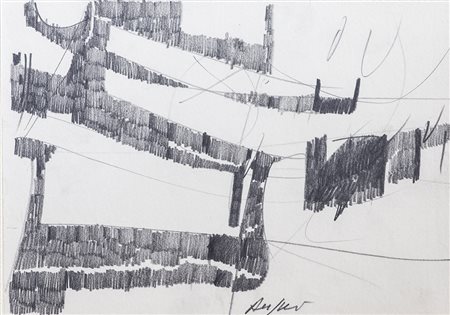 PIERO RUGGERI (1930-2009)Senza Titolo Carboncino su cartaCm 20,7x29,6Firma al...