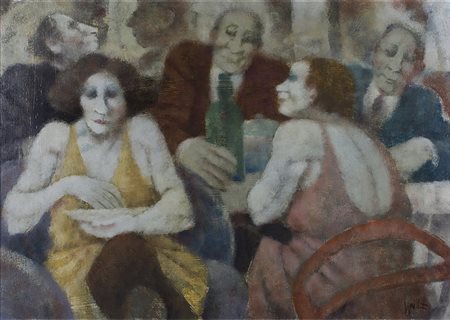 REMO SQUILLANTINI (1920-1996)Party, '80 Olio su tavolaCm 50x70Firma la...